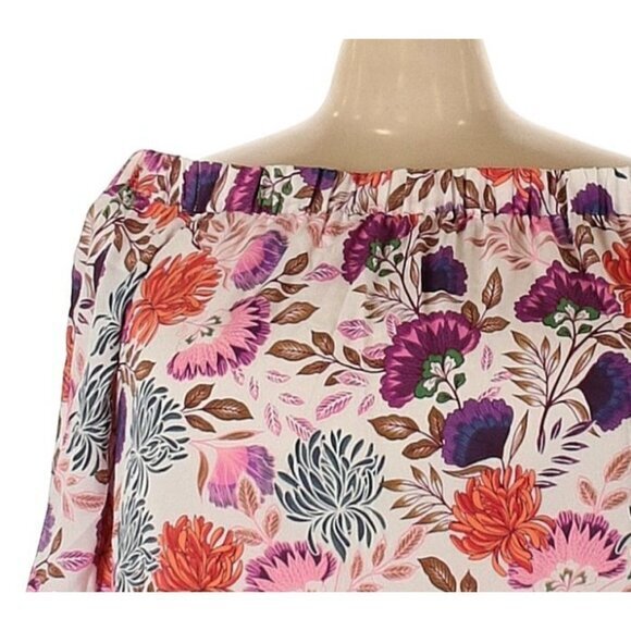 INC Womens Blouse 3X Floral Spring Feminine Long‎ Sleeves Boat Neck Pink Boho - Picture 5 of 12